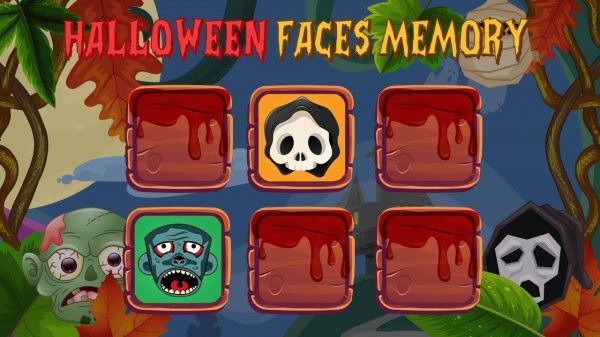 Halloween Faces Memory Match