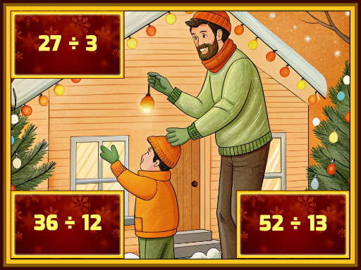 Winter Math Division Puzzle