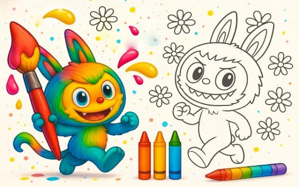 Chibi Labubu Coloring Book: Kids Coloring Game Online