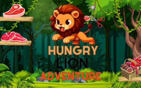 Hungry Lion's Feast: Rope Cutting Puzzle Game Online